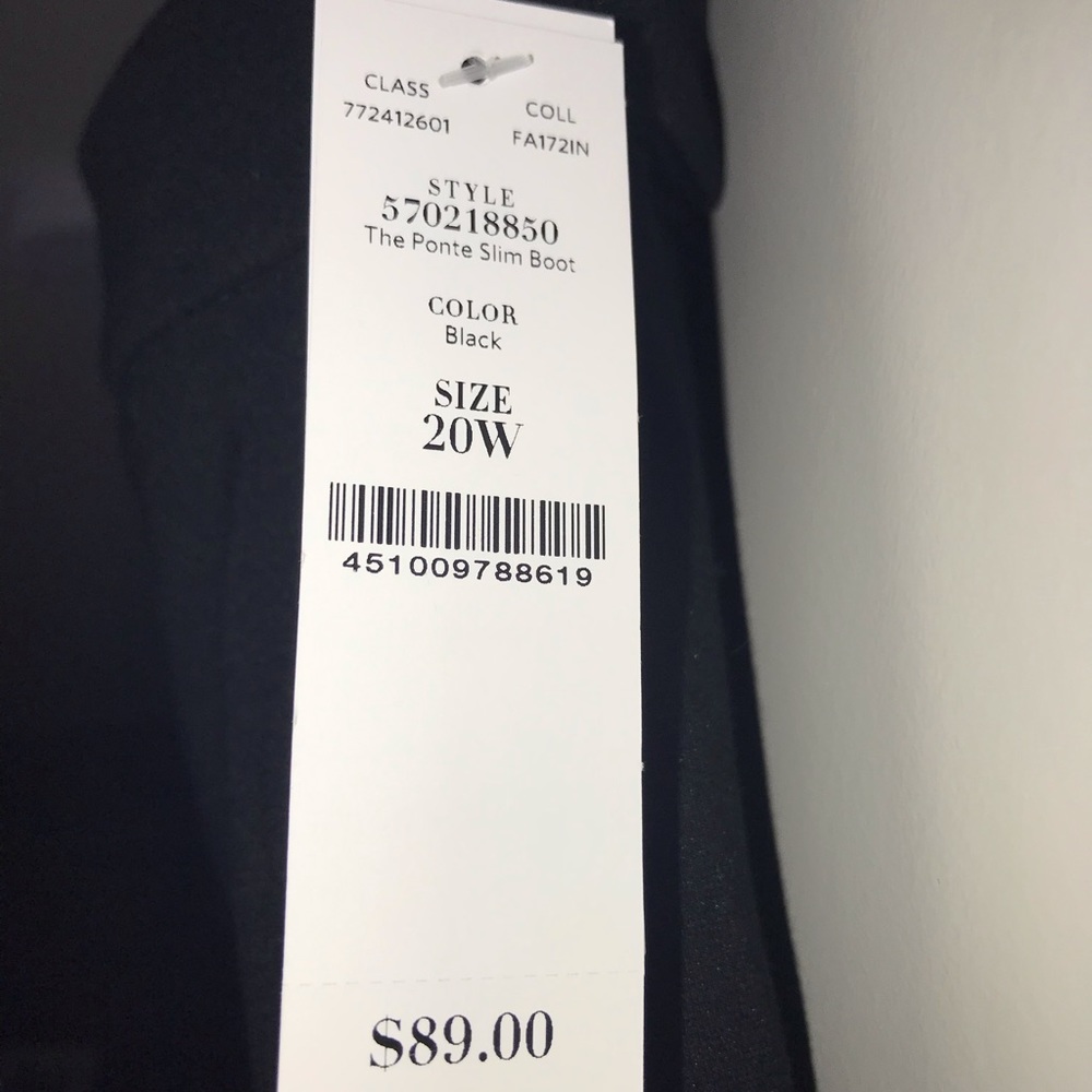 BEW WITH TAGS BLACK PONTE PANTS FROM WHBM